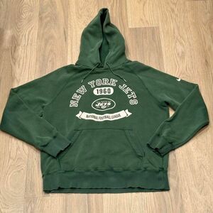 Nike NFL Team Apparel New York Jets 1960 Logo Graphic Green Hoodie Size L